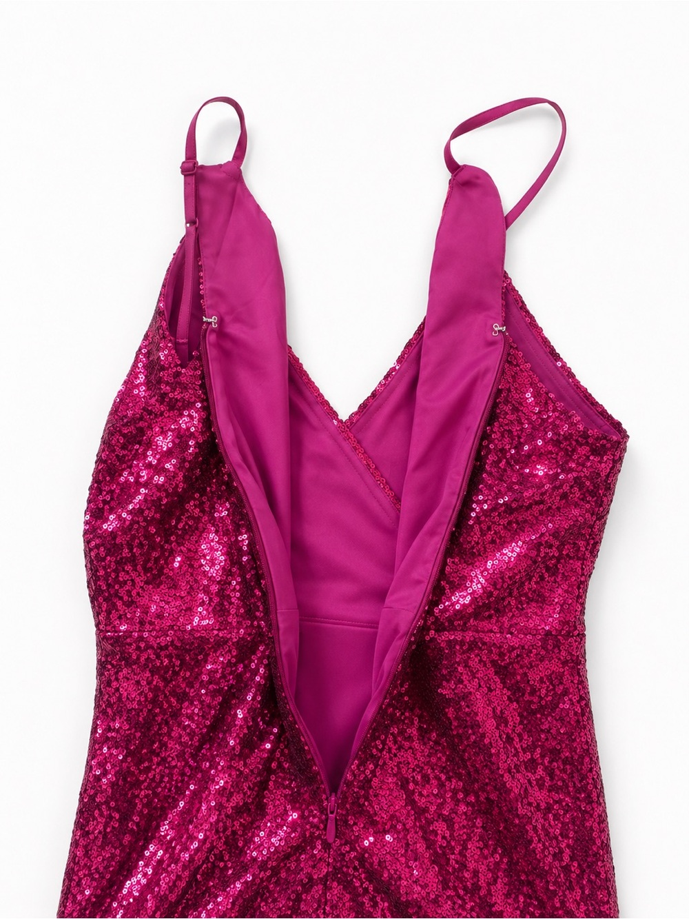 Lulus Hilaria Fuchsia Sequin Bodycon Mini Dress Size L Pink Party Cocktail - Picture 9 of 13